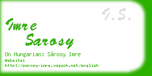 imre sarosy business card